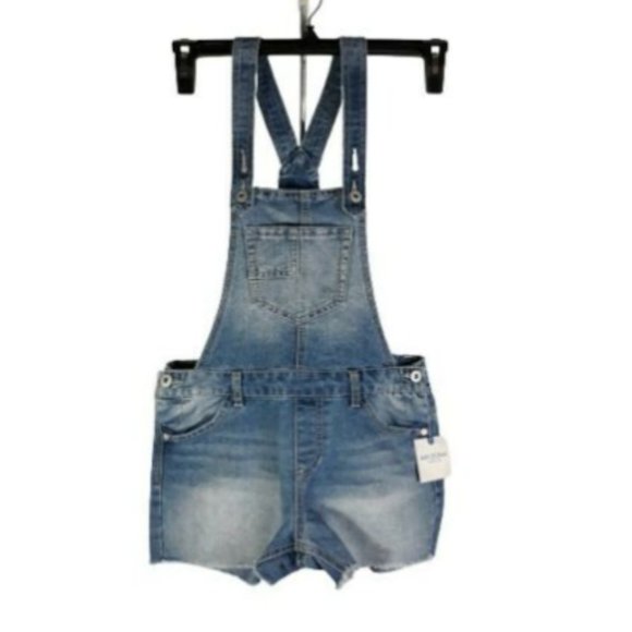 Medium Wash Jeans Shorts Overalls 
